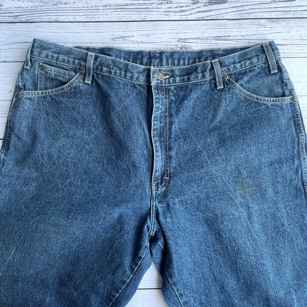 Genuine Dickies Carpenter Jeans Mens Dark Wash Denim Utility Workwear Streetwear